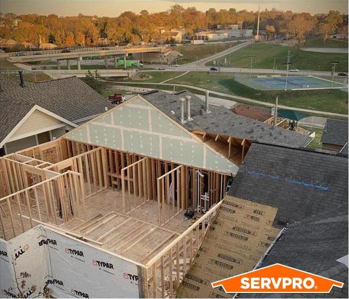 picture of a reconstruction project that SERVPRO is doing.