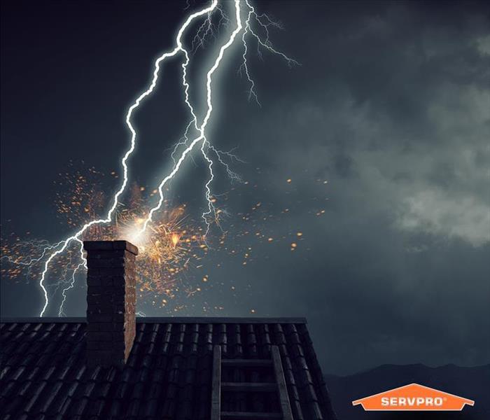 Lightning Striking a Roof